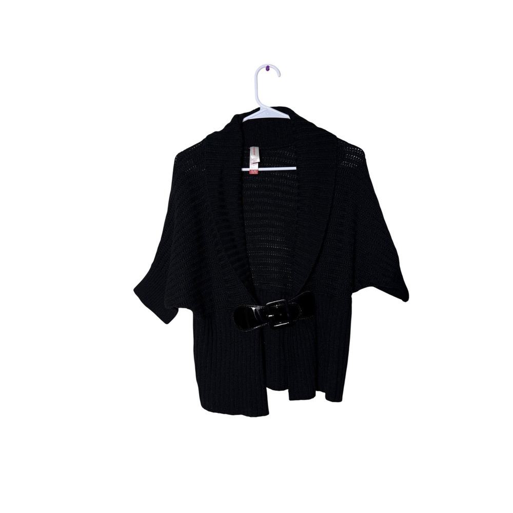No Boundaries Black‎ Belted Shawl Collar Knit Cardigan Size XL 15-17 Juniors